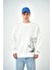 Erkek Palmiye Desenli Baskılı Bisiklet Yaka Oversize Sweatshirt 2