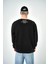 Erkek Palmiye Desenli Baskılı Bisiklet Yaka Oversize Sweatshirt 3