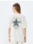 Oversize Arkası Baskılı Sloganlı Bisiklet Yaka Kısa Kollu T-Shirt 4