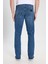 Slim Fit Dar Kesim Düşük Bel Normal Paça Larston Mavi Esnek Jean Denim Pantolon 5