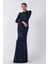 Lacivert Pul Payetli ve Tüy Detaylı Tesettür Abiye 6502490.02 1