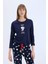 Fall in Love Snoopy Pijama Takımı Regular Fit Uzun Kollu Üst Beli Lastikli Uzun Alt E0228AX24WN 3