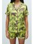 Amoureux Saten Jardin Desenli Kısa Pijama Takımı 3