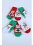 Pamuklu 6'lı Yılbaşı Noel Baba Kışlık Havlu Yenidoğan Bebek Çorap 4
