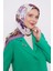 Mor Soyut Desen Modal İpek Eşarp 3