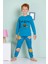 Elmp Mavi Gezegen Desenli %100 Pamuk Erkek Çocuk Pijama Takımı 1-13 Yaş 3064 1