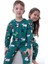 Isob Yeşil Yeni Yıl Desenli %100 Pamuk Kız ve Erkek Çocuk Pijama Takımı 8-13 Yaş 32228-Y 2