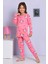 Elmp Pembe Kalpli Tavşancık Desenli %100 Pamuk Kız Çocuk Pijama Takımı 1-13 Yaş 4058 2