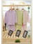 Isob Pembe Çıtır Çiçek Desenli Fitilli Kumaş %100 Pamuk Kız Çocuk Pijama Takımı 3-8 Yaş 31222-P 1