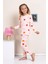Elmp Pembe Çilek Desenli %100 Pamuk Kız Çocuk Pijama Takımı 1-13 Yaş 4056 2