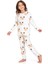 Elmp Ekru Ayıcık Desenli %100 Pamuk Kız Çocuk Pijama Takımı 1-13 Yaş 4055 1