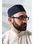 Lacivert Fileli Kumaş Kalıp Namaz Takkesi 2