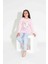 Tarp Pembe Mavili Frouzenli Interlok Kız Çocuk Pijama Takımı 3-11 Yaş 2729-2730-PM 2