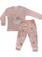 *elmp Pudra Rengi Kuğu Desen %100 Pamuk Kız Çocuk Pijama Takımı 1-9 Yaş 2211 1