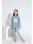 Tarp Maviş Köpüş Nakışlı Termal Kız Çocuk Pijama Takımı 5-15 Yaş 2811-2812-M 1