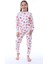 Isob Ekru Çilek Desenli %100 Pamuk Kız Çocuk Pijama Takımı 3-13 Yaş 31232-E 1