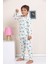Elmp Ekru Robot Desenli Fitilli Kumaş %100 Pamuk Erkek Çocuk Pijama Takımı 1-13 Yaş 3052 2