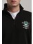 Dik Yaka Siyah Slim Fit Sweatshirt 24FWM60198 3
