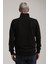 Dik Yaka Siyah Slim Fit Sweatshirt 24FWM60198 4