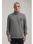 Dik Yaka Gri Melanj Slim Fit Sweatshirt 24FWM60198 5
