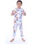 Isob Beyaz Dinozor Desenli %100 Pamuk Erkek Çocuk Pijama Takımı 3-8 Yaş 32207-B 1