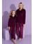 Tarp Bordo Kadife Önden Düğmeli Anne Pijama Takımı 6429-B 2