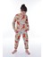 Isob Bej Dinozor Desenli %100 Pamuk Erkek Çocuk Pijama Takımı 3-12 Yaş 22215-B 1