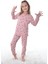 Isob Gül Kurusu Çiçek Desen Fitilli Interlok Kumaş %100 Pamuk Kız Çocuk Pijama Takımı 8-12 Yaş 11316-GK 1