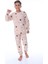 Isob Bej Yıldız Desenli %100 Pamuk Erkek Çocuk Pijama Takımı 8-13 Yaş 36210-B 1