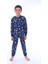 Isob Lacivert Uzay Desenli %100 Pamuk Erkek Çocuk Pijama Takımı 3-8 Yaş 32210-L 1