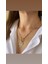 Serenay Model Gold Taşlı Kolye 1