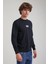 Bisiklet Yaka Lacivert Regular Custom Sweatshirt 23FWM60143 4