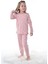Isob Gül Kurusu Çiçek Desen Fitilli Interlok Kumaş %100 Pamuk Kız Çocuk Pijama Takımı 8-12 Yaş 11317-GK 1