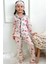 Pjkö Ayıcık Desenli Pembe Uzun Kollu Önden Düğmeli Kız Çocuk Pijama Takımı 4-12 Yaş 715U 1