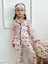 Pjkö Ayıcık Desenli Pembe Uzun Kollu Önden Düğmeli Kız Çocuk Pijama Takımı 4-12 Yaş 715U 2