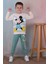 Pjk2i Mickey Mouse Desenli Yeşil 2 Ip %100 Pamuk Erkek Çocuk Eşofman Takımı 3-10 Yaş 7238-Y 1