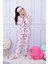 Pjkö Tavşan Desenli Pembe Uzun Kollu Önden Düğmeli Kız Çocuk Pijama Takımı 4-12 Yaş 584U 1