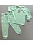 Isob Mint Çiçek Desenli %100 Pamuk Kız Çocuk Pijama Takımı 7-12 Yaş 25402-M 1