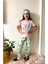 Unicorn Desenli Pembe Kız Çocuk Kısa Kol Pijama Takımı 4-12 Yaş 542 1