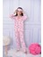Pjkö Barbie Desenli Pembe Uzun Kollu Önden Düğmeli Kız Çocuk Pijama Takımı 4-12 Yaş 592U 1