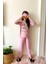 Monkey Desenli Pembe Kız Çocuk Pijama Takımı 4-12 Yaş 563 1