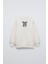 The Champ Clothing Krem Çocuk Bisiklet Yaka Önde Kurdele Baskılı Oversize Sweatshirt 2