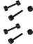 2 Çift Erkek Halter Titanyum Çelik Kulak Çıtçıtlı Küpe 4mm Siyah (Yurt Dışından) 1