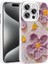 iPhone 15 Pro Kılıf Çiçek Desenli ve Taşlı Stella Premium Kapak 1