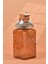 El Yapımı Özel Tasarım Tuz Baharat Kavanozu - 1000 ml - Vakumlu Ahşap Kapaklı (Turuncu Detaylı) - Light Amber Çiçekli Cam - Mutfak ve Ev Dekorasyonu 2