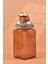 El Yapımı Özel Tasarım Tuz Baharat Kavanozu - 1000 ml - Vakumlu Ahşap Kapaklı (Turuncu Detaylı) - Light Amber Çiçekli Cam - Mutfak ve Ev Dekorasyonu 3