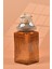 El Yapımı Özel Tasarım Tuz Baharat Kavanozu - 1000 ml -Vakumlu Ahşap Kapaklı (Dore Detaylı) - Medium Amber Çizgili Cam - Mutfak ve Ev Dekorasyonu 1