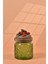 El Yapımı Özel Tasarım Kavanoz - 500 ml - Vakumlu Ahşap Kapaklı (Çilek Detaylı) - Yeşil Çiçekli Yuvarlak Cam - Mutfak ve Ev Dekorasyonu 1