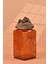 El Yapımı Özel Tasarım Kavanoz - 1000 ml - Vakumlu Ahşap Kapaklı (Böğürtlen Detaylı) - Dark Amber Çiçekli Kare Cam - Mutfak ve Ev Dekorasyonu Dark Amber 2