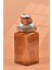El Yapımı Özel Tasarım Tuz Baharat Kavanozu - 1000 ml - Vakumlu Ahşap Kapaklı (Turuncu Detaylı) - Light Amber Çizgili Cam - Mutfak ve Ev Dekorasyonu 3